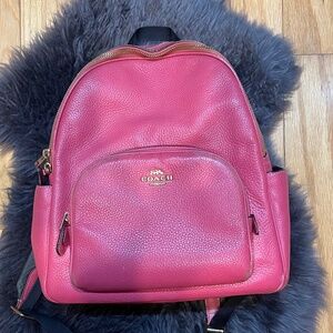 Pink Leather Coach Backpack